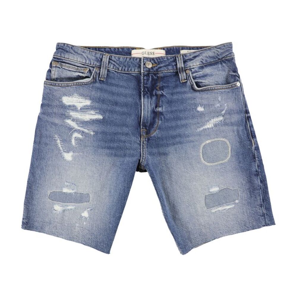 GUESS Mens Eco Wyatt Distressed Casual Denim Shorts, NWT